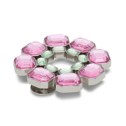 Pink and Green Gem Circle Charm