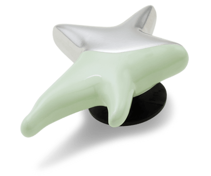 Silver and Green Enamel Star