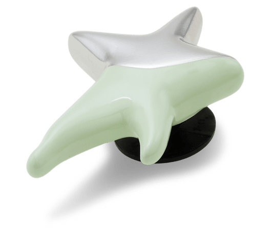 Silver and Green Enamel Star