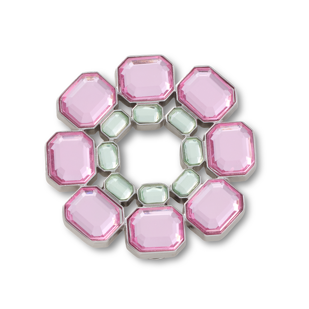 Pink and Green Gem Circle Charm
