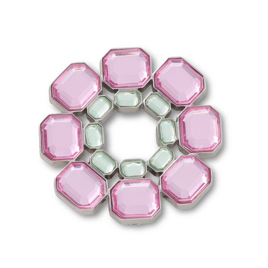 Pink and Green Gem Circle Charm