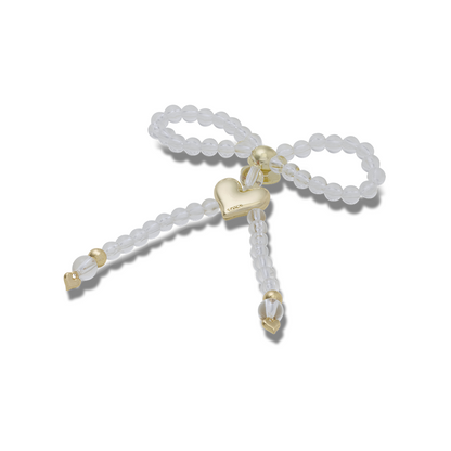 Beaded Bow with Gold Heart